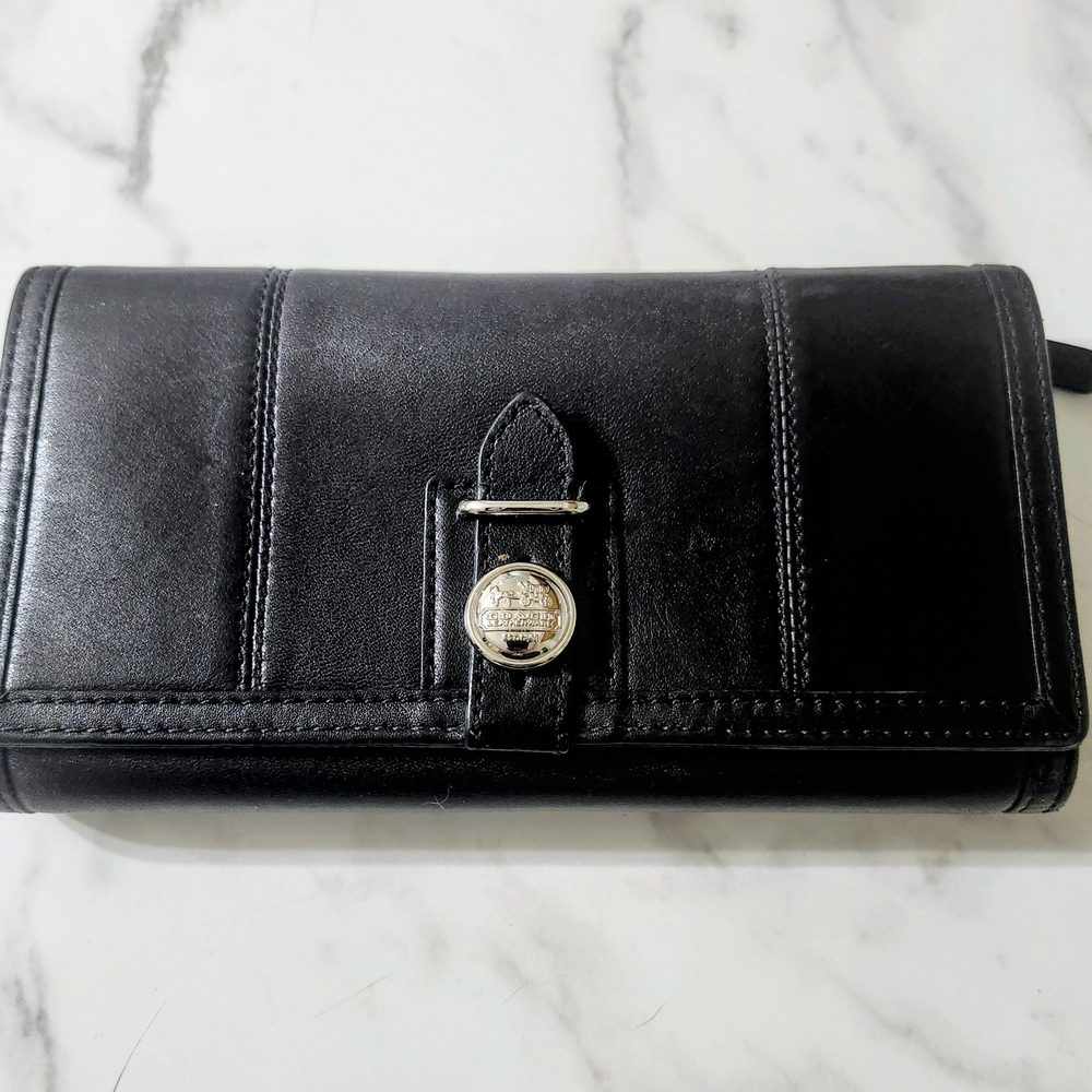 Vintage Coach Leather Wallet With Checkbook Insert